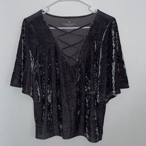 American Eagle Velvet Shirt